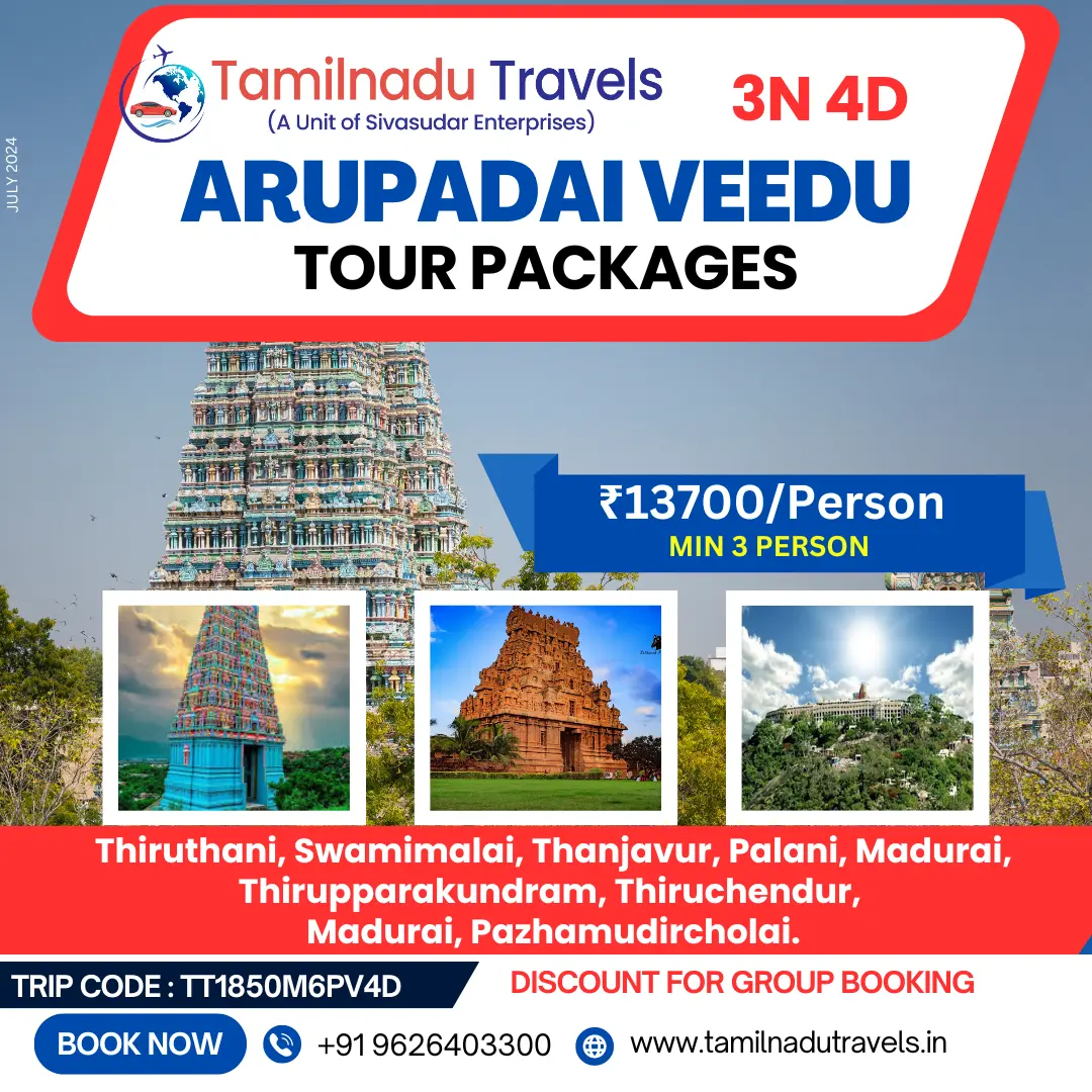 3 Nights 4 Days Arupadai Veedu Tour Packages